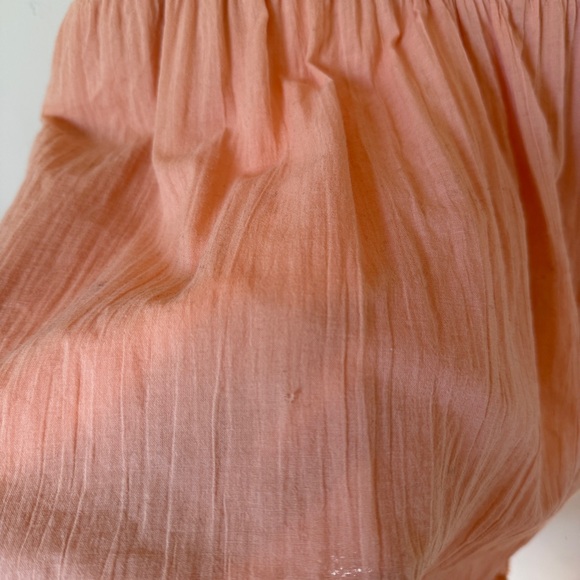 Aerie Mini Sundress Smocked Tie Straps Babydoll Peach Size Medium Ruffle Western - Picture 6 of 9